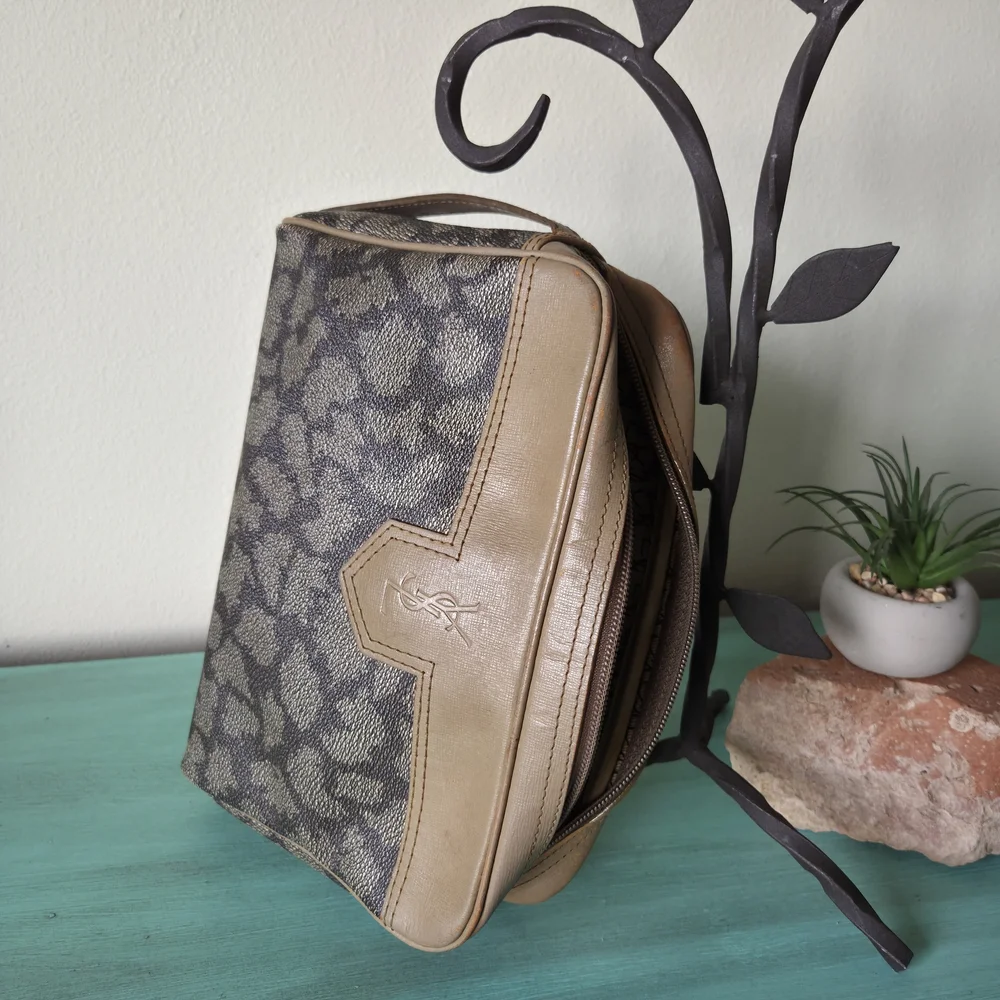 Yves Saint Laurent Brown and Tan Makeup Bag - Picture 8 of 8